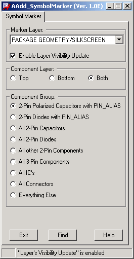 CopperCAD's AAdd_SymbolMarker Program Menu