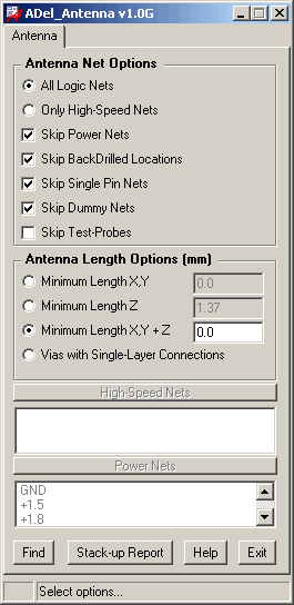 CopperCAD's ADel Antenna Program Menu