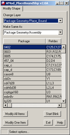 CopperCAD's AMod PlaceBoundshape Program Menu